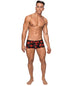 Kiss Me Stretch Mesh Mini Short - Black/Red